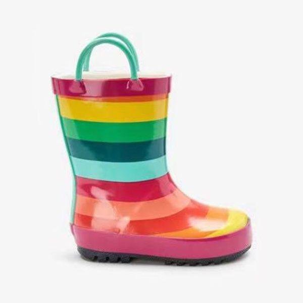 rainbow rain boots