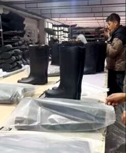 PVC rain boots sample inspection before bulk production