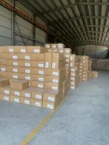 bulk PVC rain boots packed for export