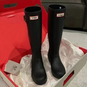 custom logo PVC rain boots for private label production