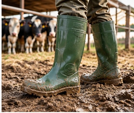 PVC farm boots for agriculture livestock and muddy working environments