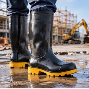 PVC safety boots for industrial and occupational applications
