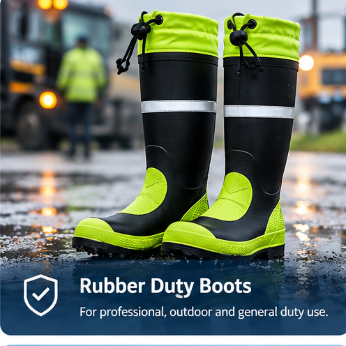 Rubber duty boots for professional outdoor and general duty applications