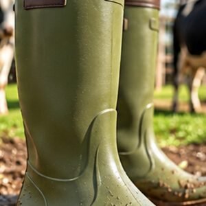 Rubber Wellington boots for rainwear gardening and outdoor footwear programs
