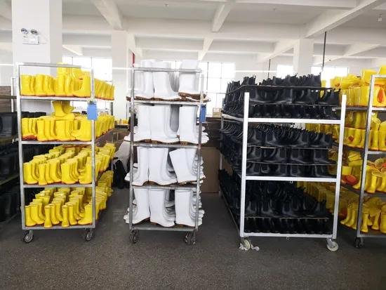 bulk PVC rain boots packed for export