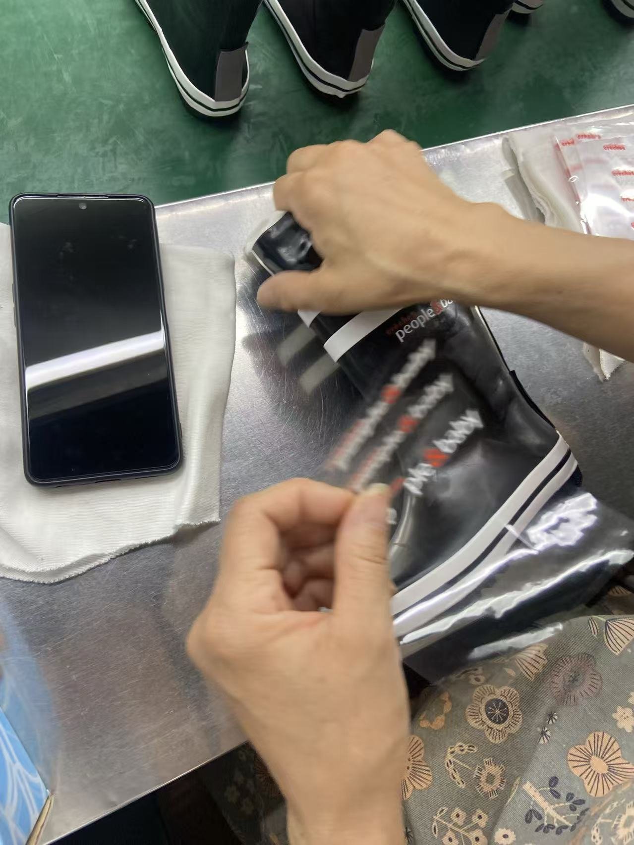 rubber boot trimming and finishing process