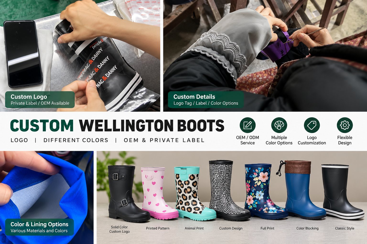 custom wellington boots for OEM and private label orders