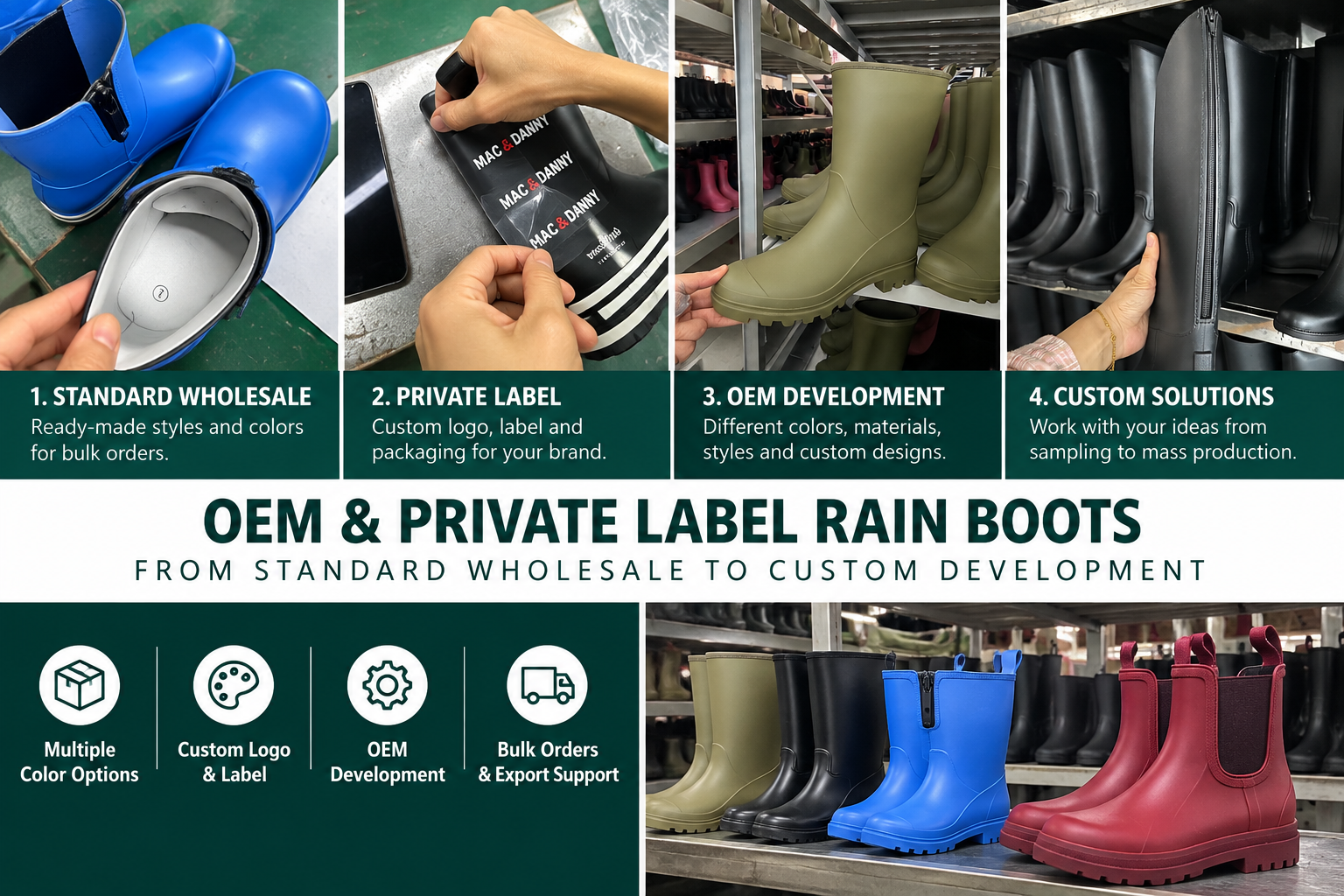 custom rain boots for OEM and private label buyers